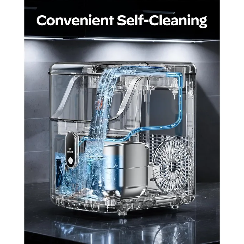 Totnz Nugget Countertop Ice Maker, Chewable Pellet Ice Machine with 35lbs for Home Kitchen Officce