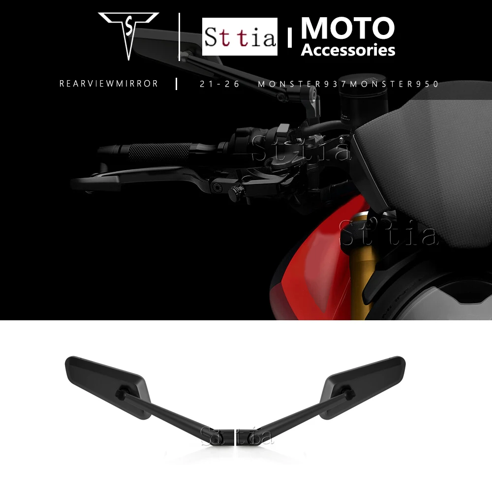 

For Ducati Monster 937 SP 2021 2022 2023 2024 2025 Motorcycle Rearview Mirror 360° Adjustable Rear View Mirrors MONSTER 950