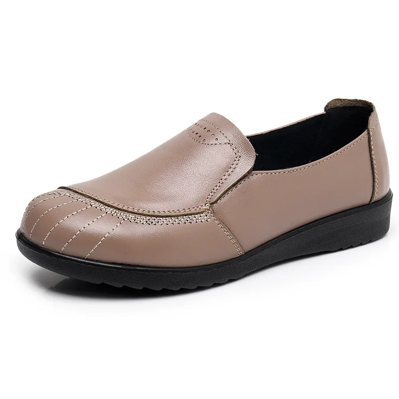 2023 Spring Autumn Woman Loafers Genuine Leather Female Flats Shoes Ladies Breathable Casual Walking Shoes Plus Size