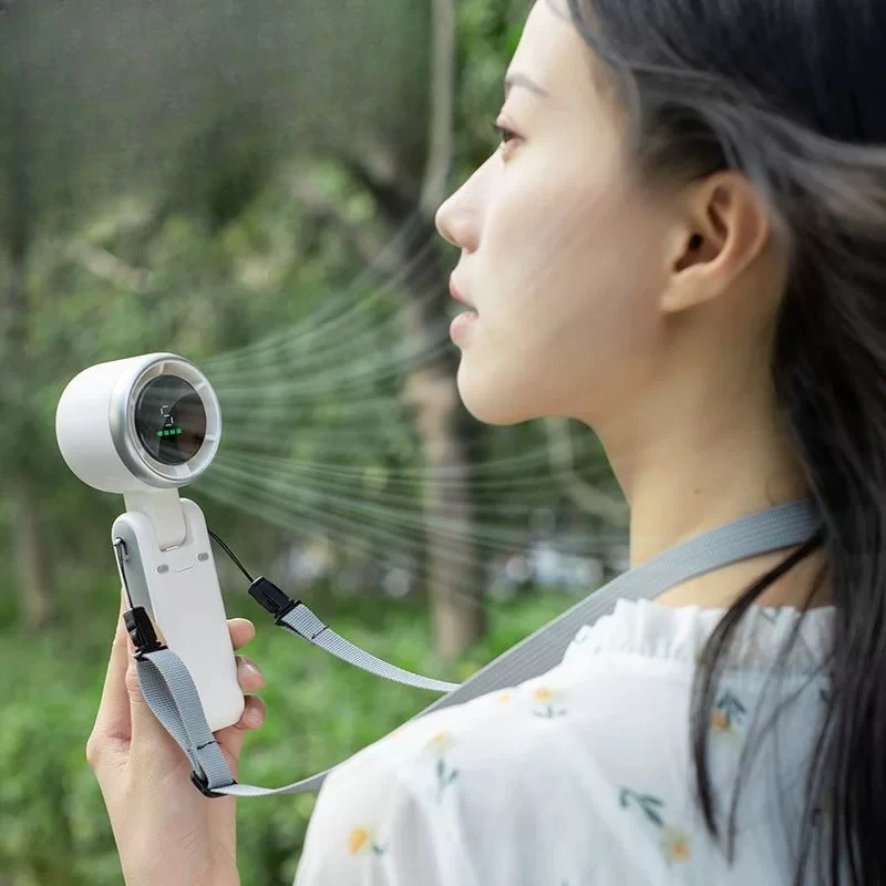 

New handheld small fan, turbine cooling USB neck student dormitory bed desktop outdoor commute long battery life