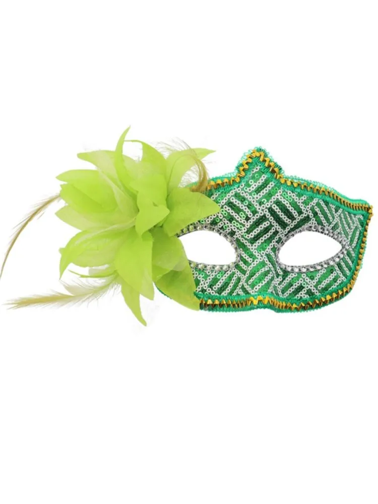Masque pour les yeux Sexy plume paillettes bal de mascarade vénitien Halloween fête déguisement accessoires de déguisement dame masque facial