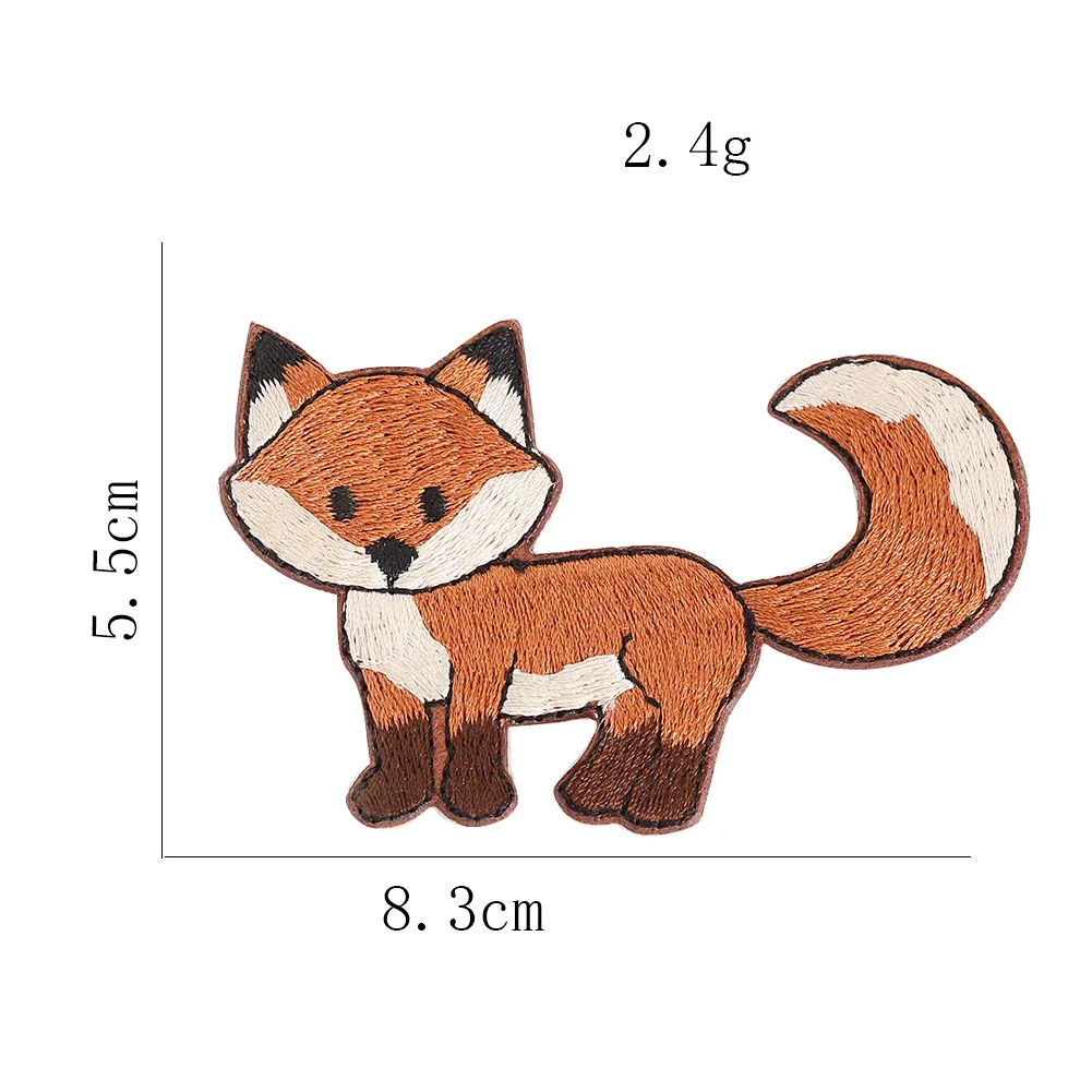 원단 패치 자수 귀여운 여우 다리미, DIY 수제 용품, 재킷 셔츠 모자 가방 의류 장식 액세서리, 4 개
