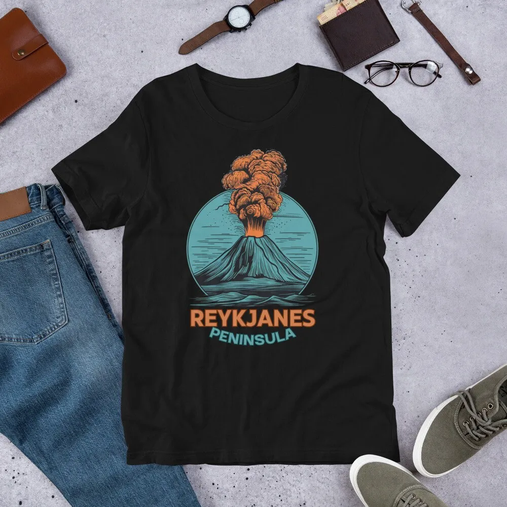 Reykjanes Peninsula Volcano T Shirt Iceland For Geologist Erupting Outdoor Adventure Geology Mountain