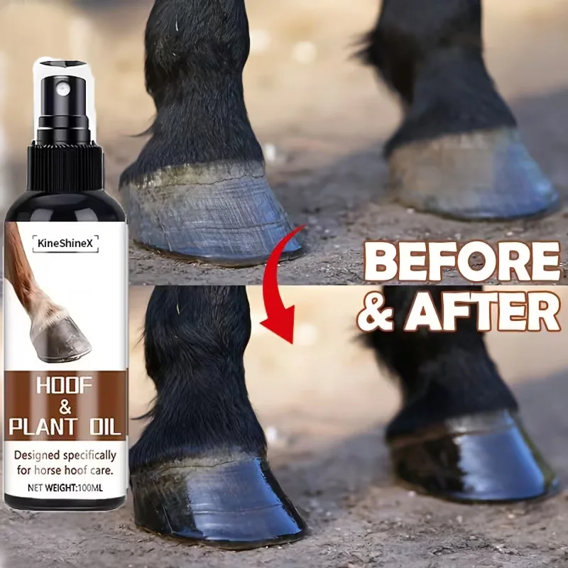 Aceite para Pezuñas de Caballo para Pezuñas Agrietadas - Fórmula Restauradora de Nutrición Profunda con Aceites Botánicos Naturales, Humectación y Brillo Duraderos