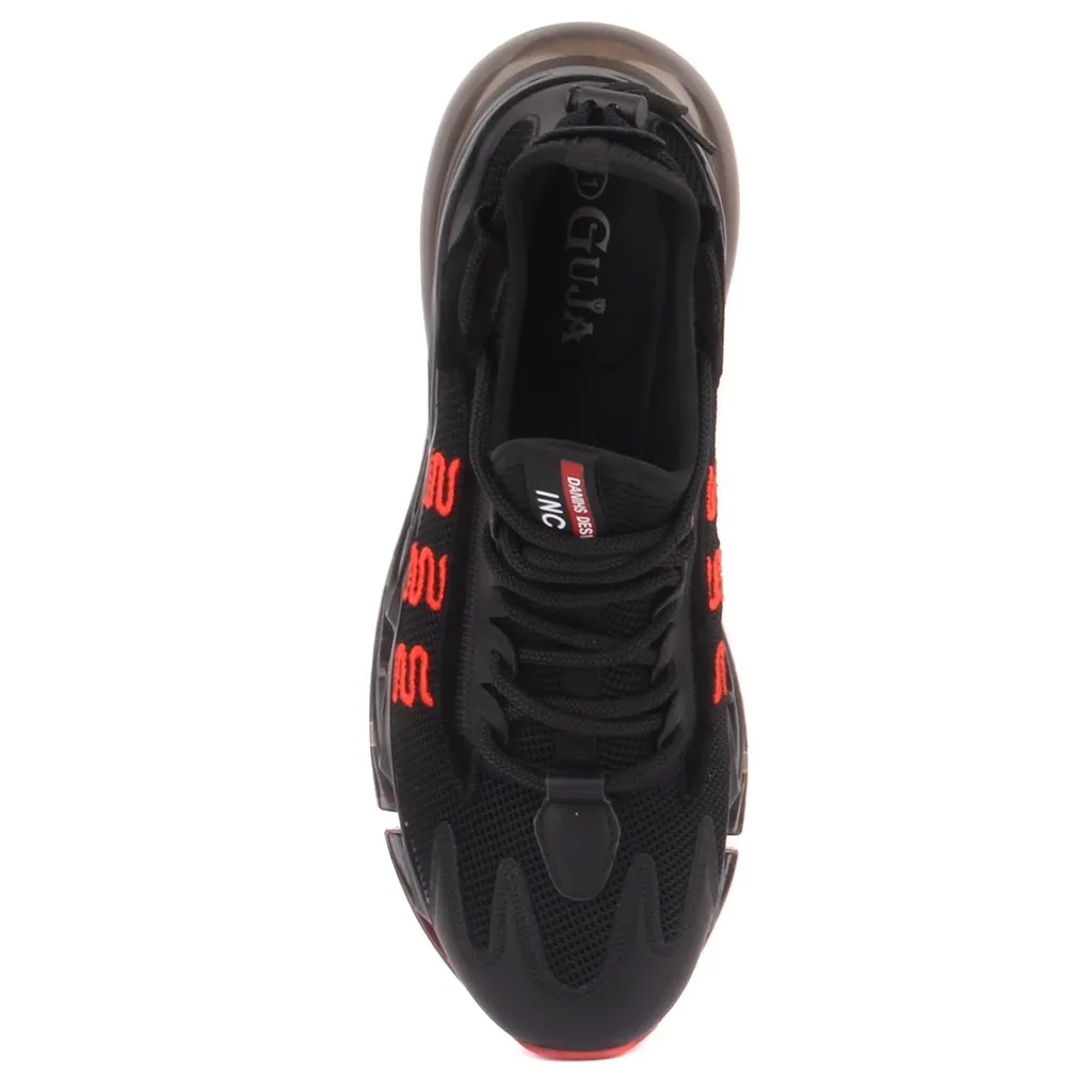 Guja-Schwarz Textil Hohe Boden Männer Sneaker