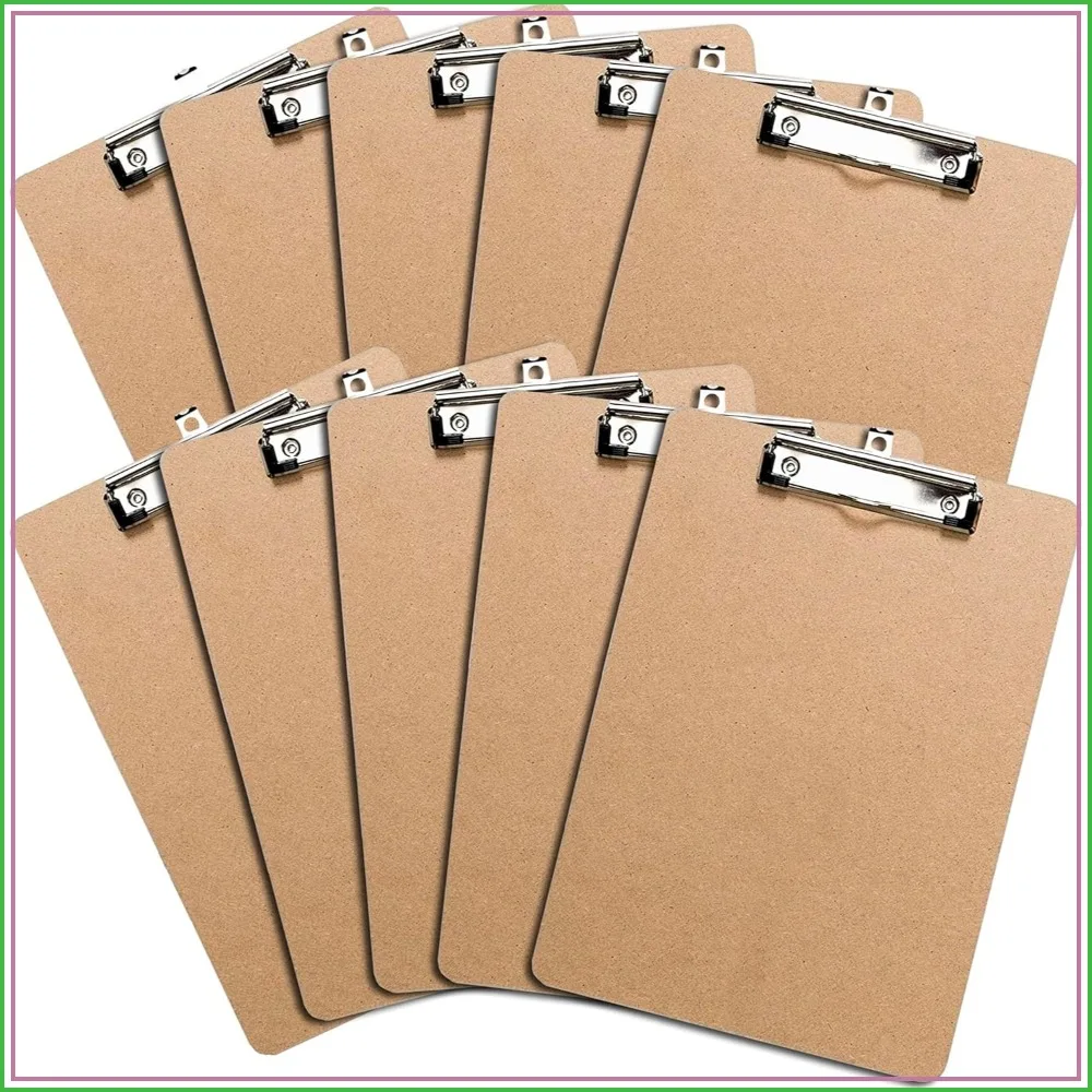 

Letter Size Clipboards with Low Profile Clip (Set of 10) - Heavy Duty, Bulk Pack for Classroom & Office Supplies