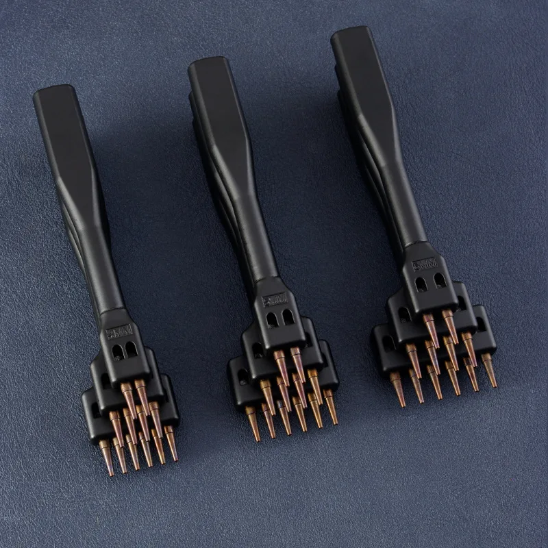 

4mm/5mm/6mm Leather Products Process Round Holes Row Punch Head DIY Leather Crafts Hand Stitching Hole Auxiliary Punching Tools