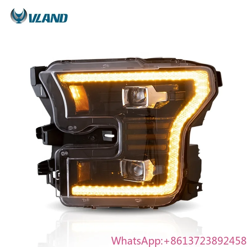 

VLAND Factory LED Headlights Start up Amber DRL Raptor 2016-2021 Car Head Light Front Lamp 2015-2017 for Ford F150 Headlamp