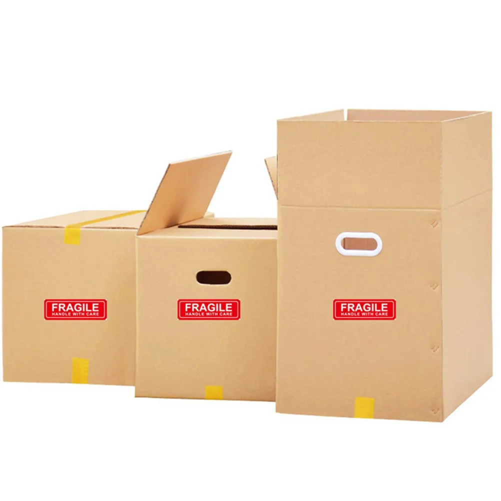 500pcs Warning Label Sticker Fragile Handle Care Packaging Self Adhesive Mailing Labels Perforated Lightweight Red White