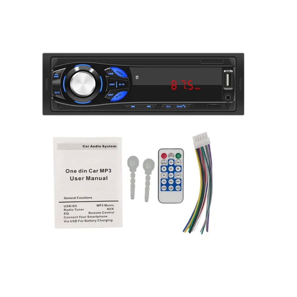 

Universal 12V Car Stereo Player 87.5~108MHz AUX Input Car FM Radio Metal Time Display Bluetooth Car MP3 Player Old Car Upgrade