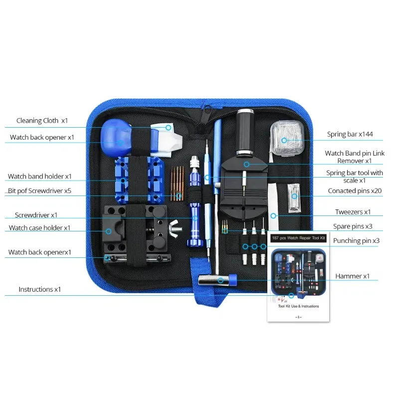 Custom High Quality Watch Tools and Machines Watch Repair Tool Set Professional Watch Repair Tool Kit
