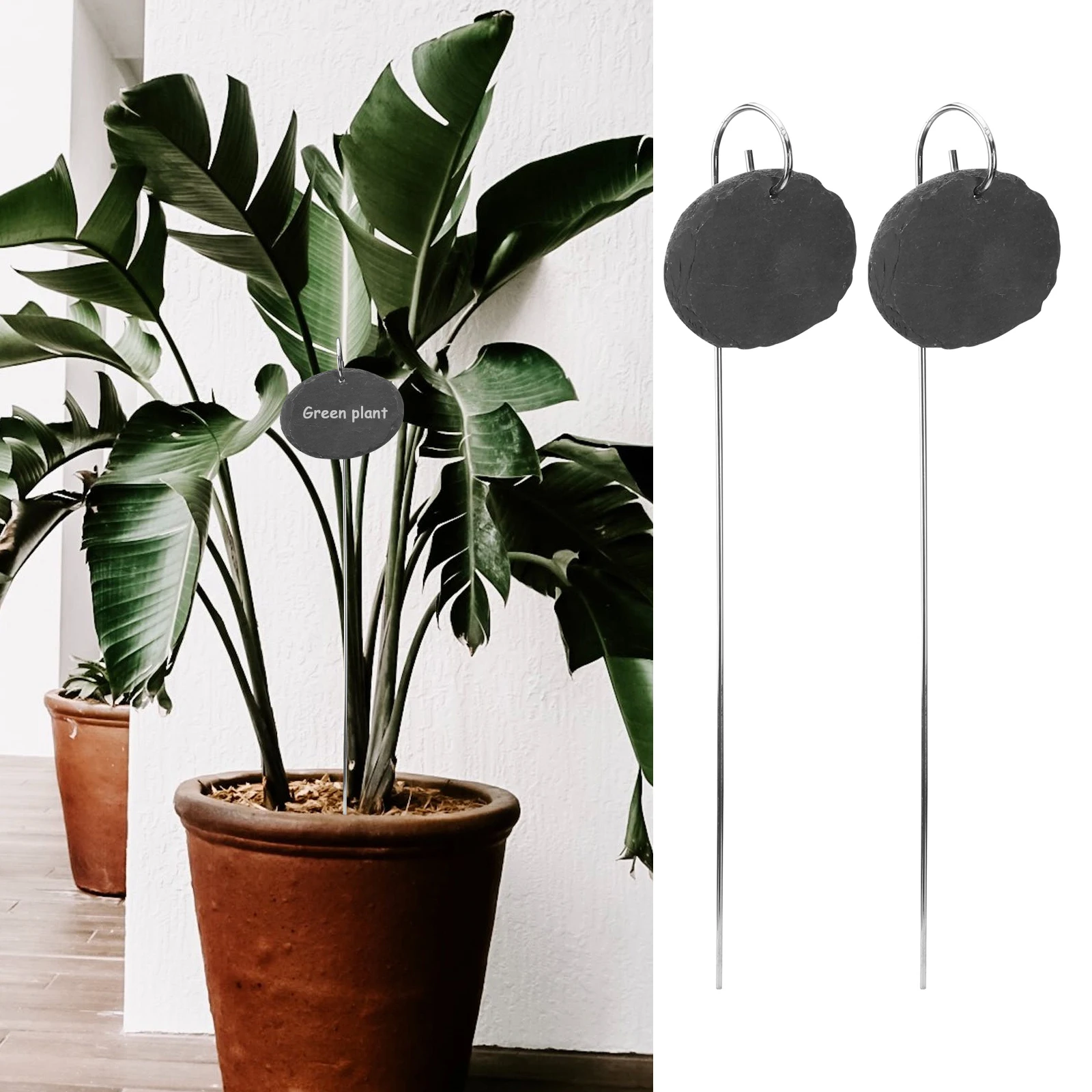 

4Pcs Garden Markers Fruit Tree Labels Plant Name Tags with Metal Rods for Planters Flower Pots Garden Supplies Stone Plant