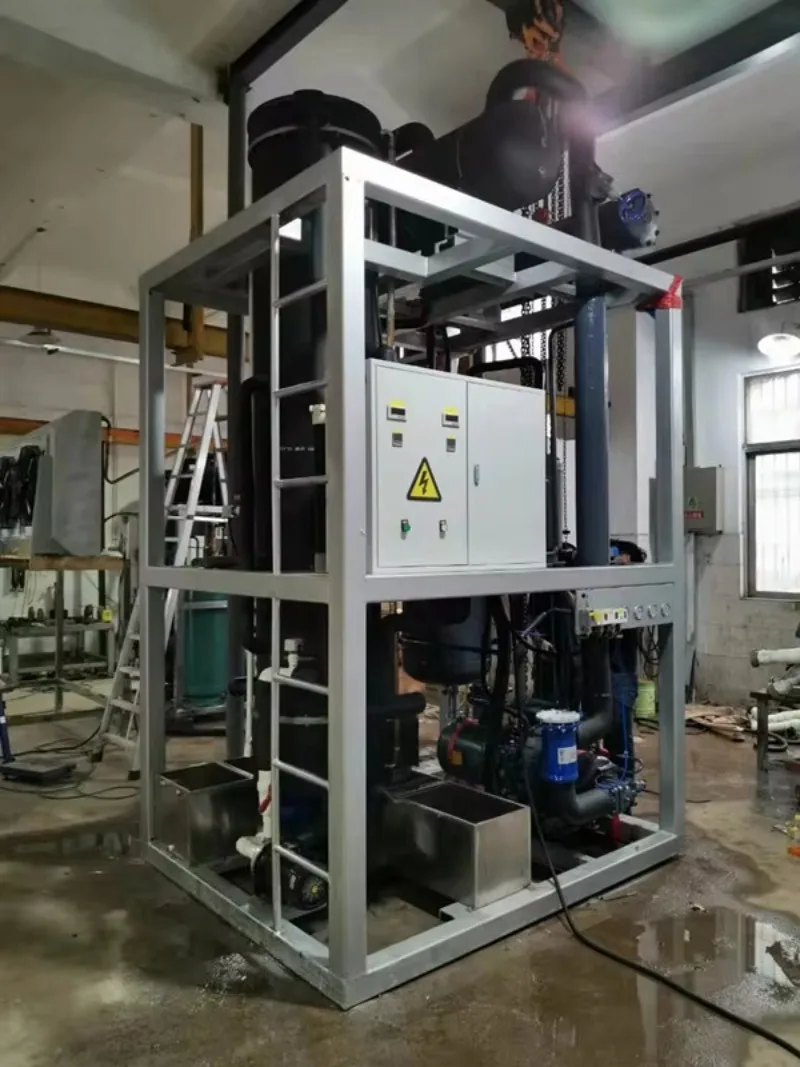 Industrial 20 Ton PLC Controlled Tube Ice Machine High Efficiency Compressor for Fruits Vegetables Preserving Custom