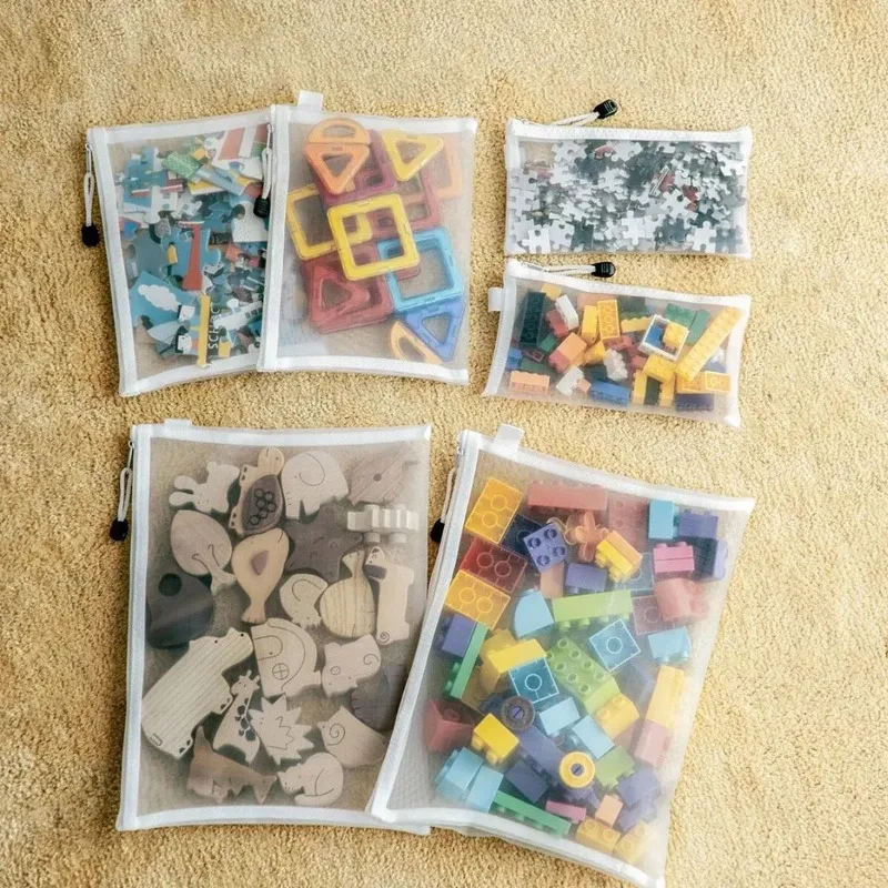 

3pcs Mesh Zipper Pouch A4A5A6 Student Waterproof Zip File Bag Makeup Bag School Office Supplies Miscellaneous Storage Organizer