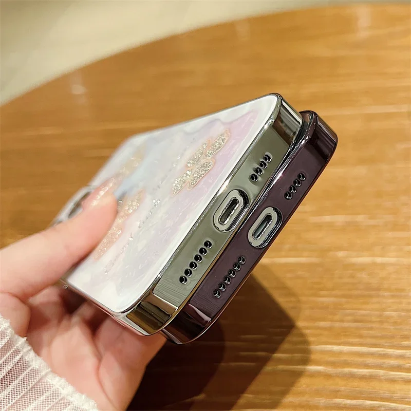 Sparkling Lucky Grass Phone Case for iPhone 15 14 13 12 Pro Max Case Anti Drop Protective Cover Bumper image 4