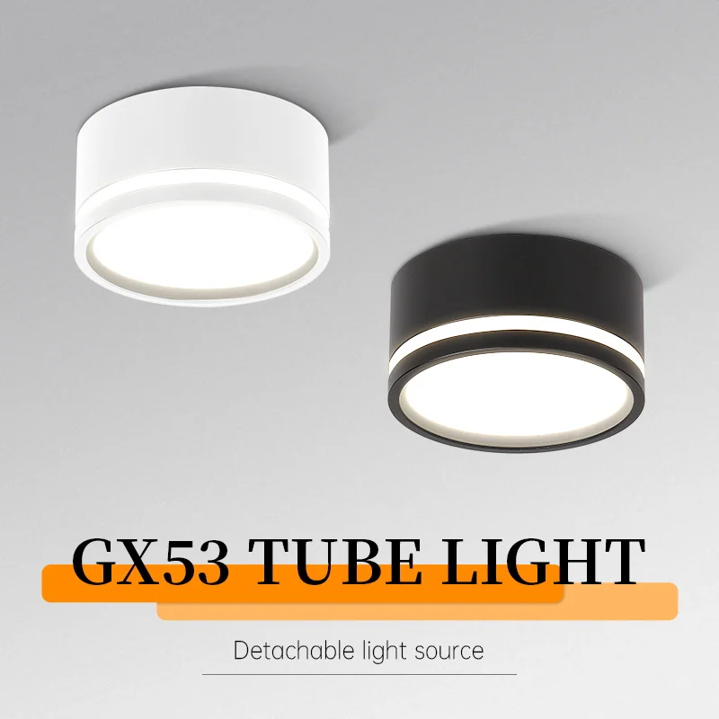 GX53 LED Downlight Surface Mounted Spotlight Suitable Bulb Down Light Ceiling LED 110-265V Panel Lamp Wood Modern  Indoor Lamp