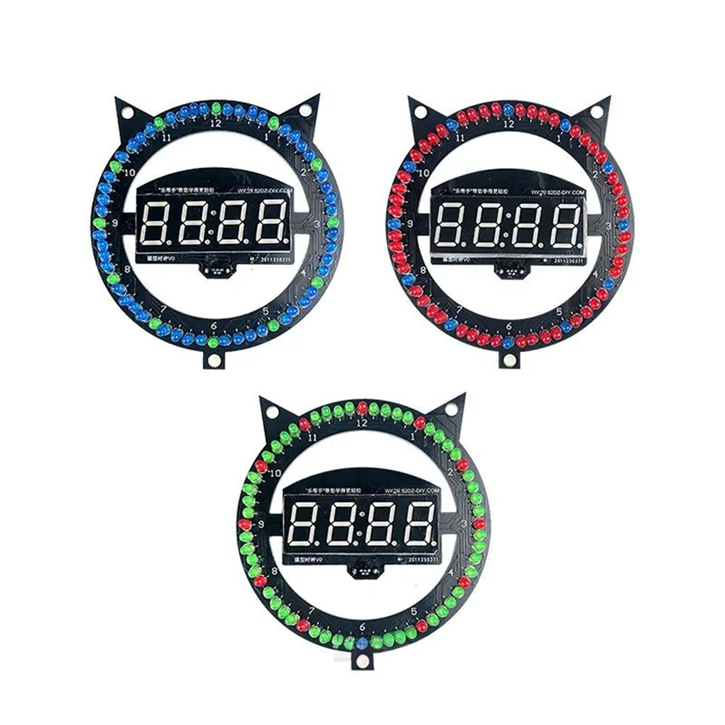 AB15-DS1302 Electronic Clock Kit DIY With Rotating LED Display Time Temperature Learning Soldering Project Practice Solder Red