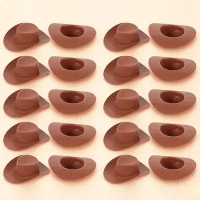 

20Pcs Miniature Cowboy Hat Fade Resistant Plastic Tiny Hats for Mini Scenes Craft Projects Dollhouse Decor Small Creative