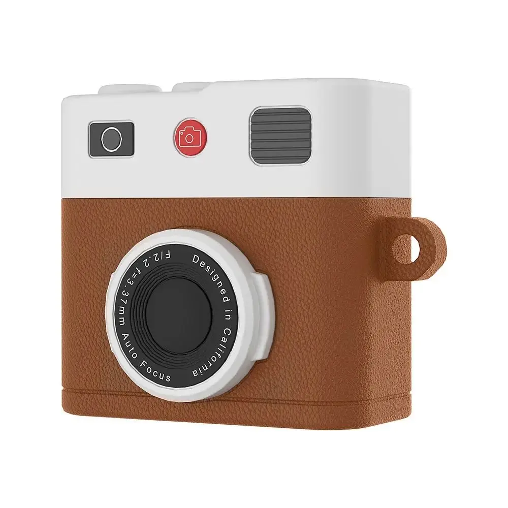Custodia protettiva in silicone 3D con portachiavi Protezione per cuffie Forma per fotocamera retrò Accessori per auricolari Cover Shell per AirPods 4