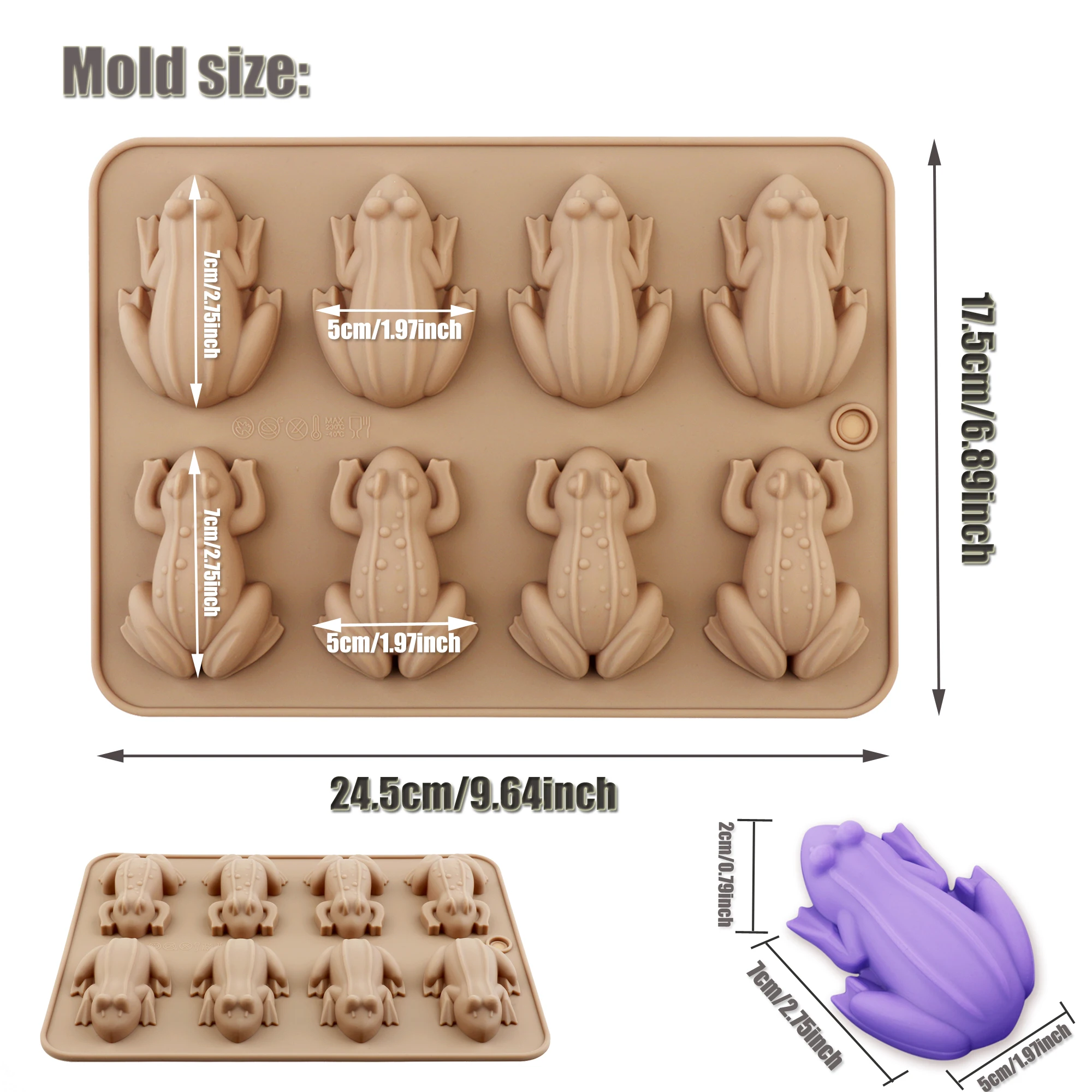 1Pcs Silicone Frog Mold Passover Thick Non-Stick Chocolate Pudding Candy Dessert Cake Making Mold