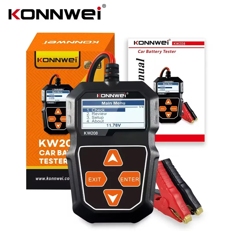 

Монитор автомобильного аккумулятора KONNWEI KW208 12В, профессиональный тестер автомобильных аккумуляторов, анализатор автомобильных батарей, тест напряжения по схеме волновой формы для автомобилей и мотоциклов