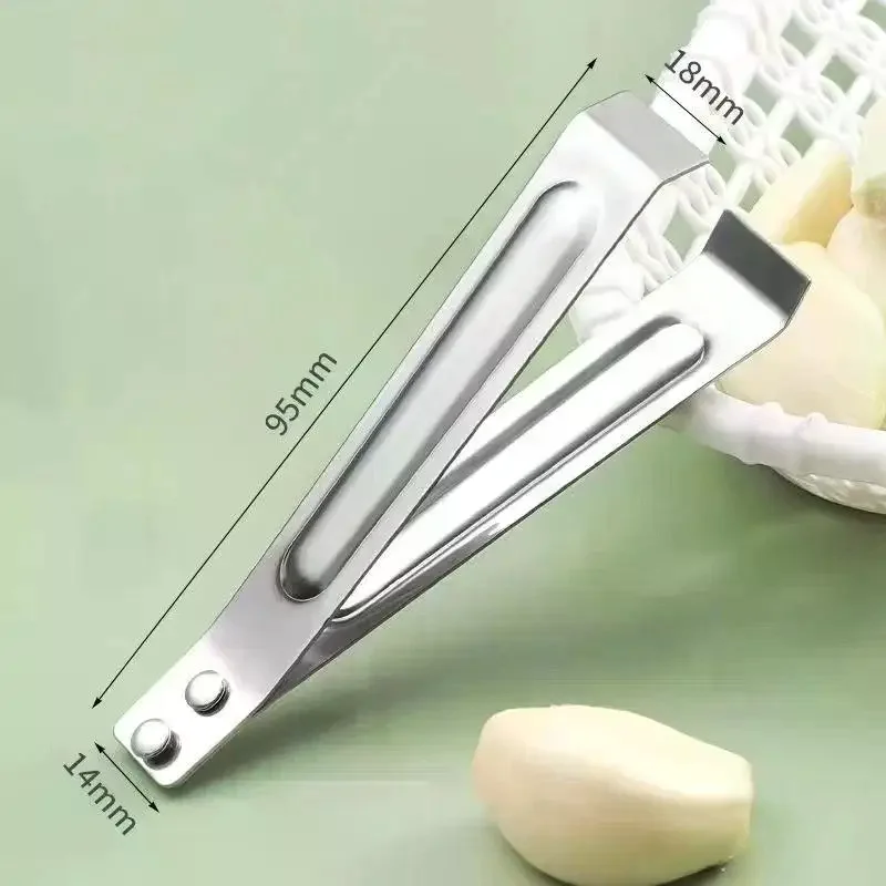 Stainless Steel Garlic Peeling Clip Ergonomic One Piece Structure Home Kitchen Restaurant Cooking