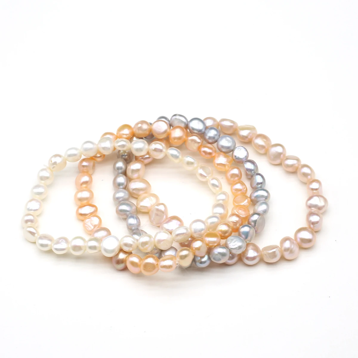 100% Natural Pearl Bracelet Charms Elastic Rope Real Pearl Bracelets for Girl Friend Pearl Size 8-9 mm