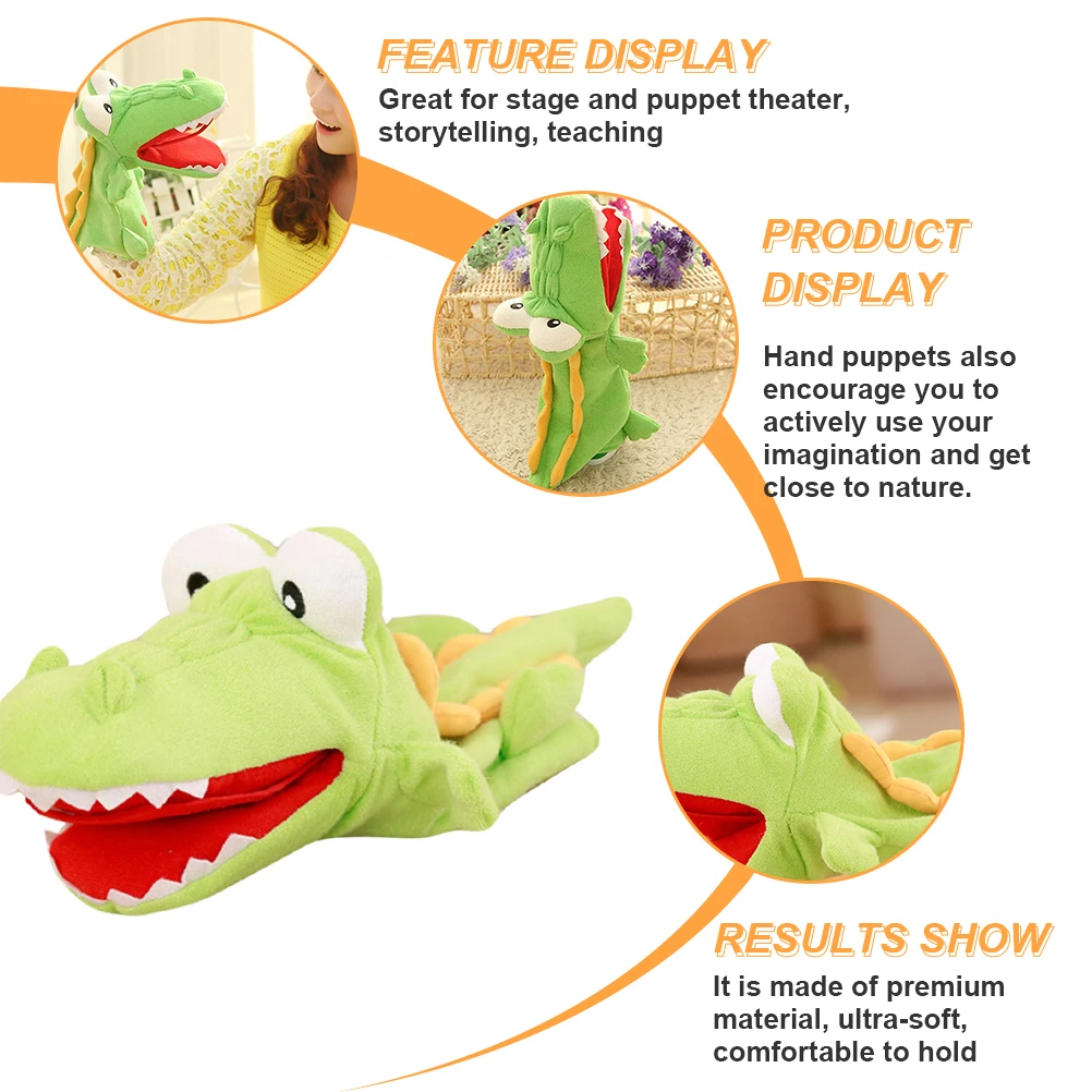 

Alligator Hand Puppet Reptile Stuffed Cloth Toy Storytelling Teaching Role Play Parent Child Interactive Cartoon
