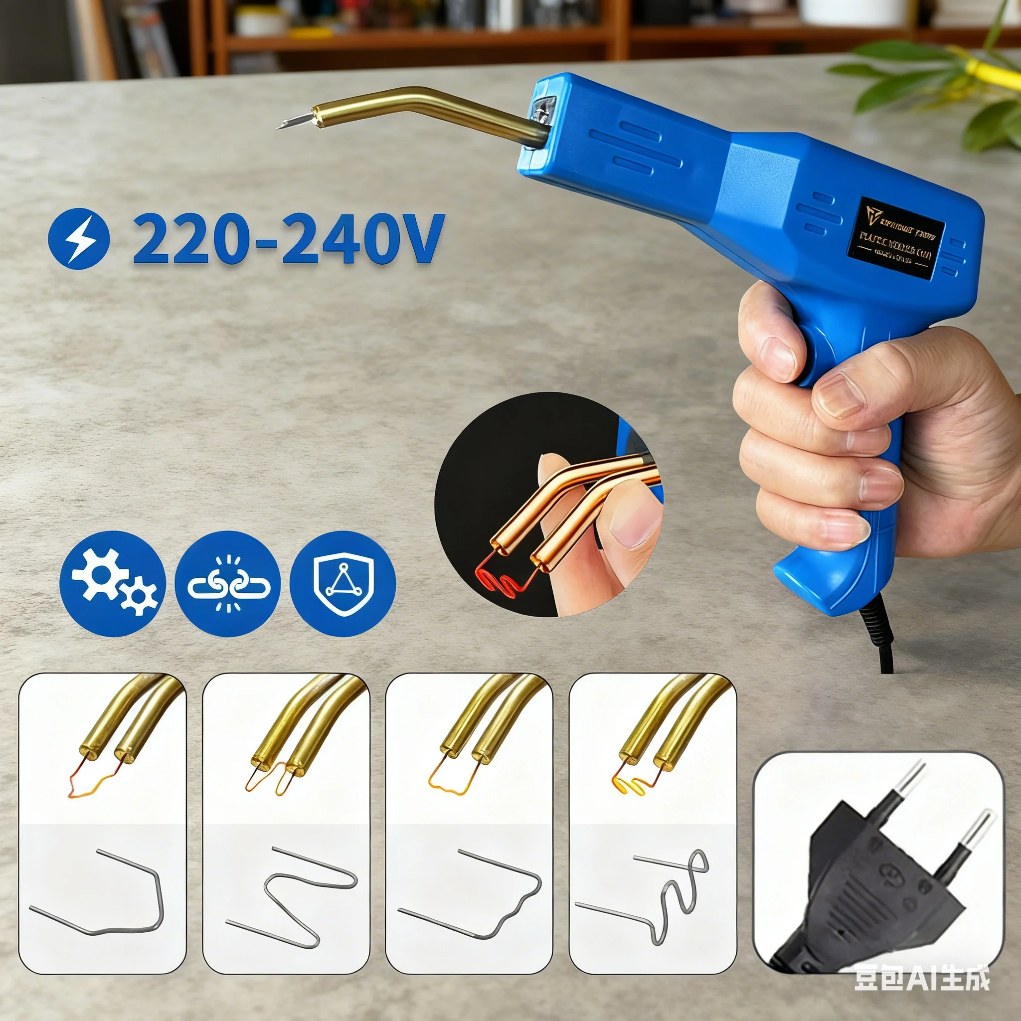 50W Automotive Bumper Repair Welding Gun Tool Kit with Welding Pins Front Bumper Repair Plastic Welding Gun for Car Body Work