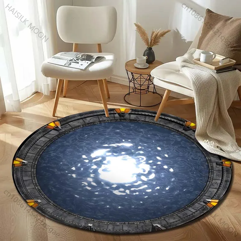 Alfombras redondas con estampado de Stargate de viaje interestelar, alfombras para habitación de niños, tapicería para sala de juegos, sala de estar, dormitorio, alfombra para juegos
