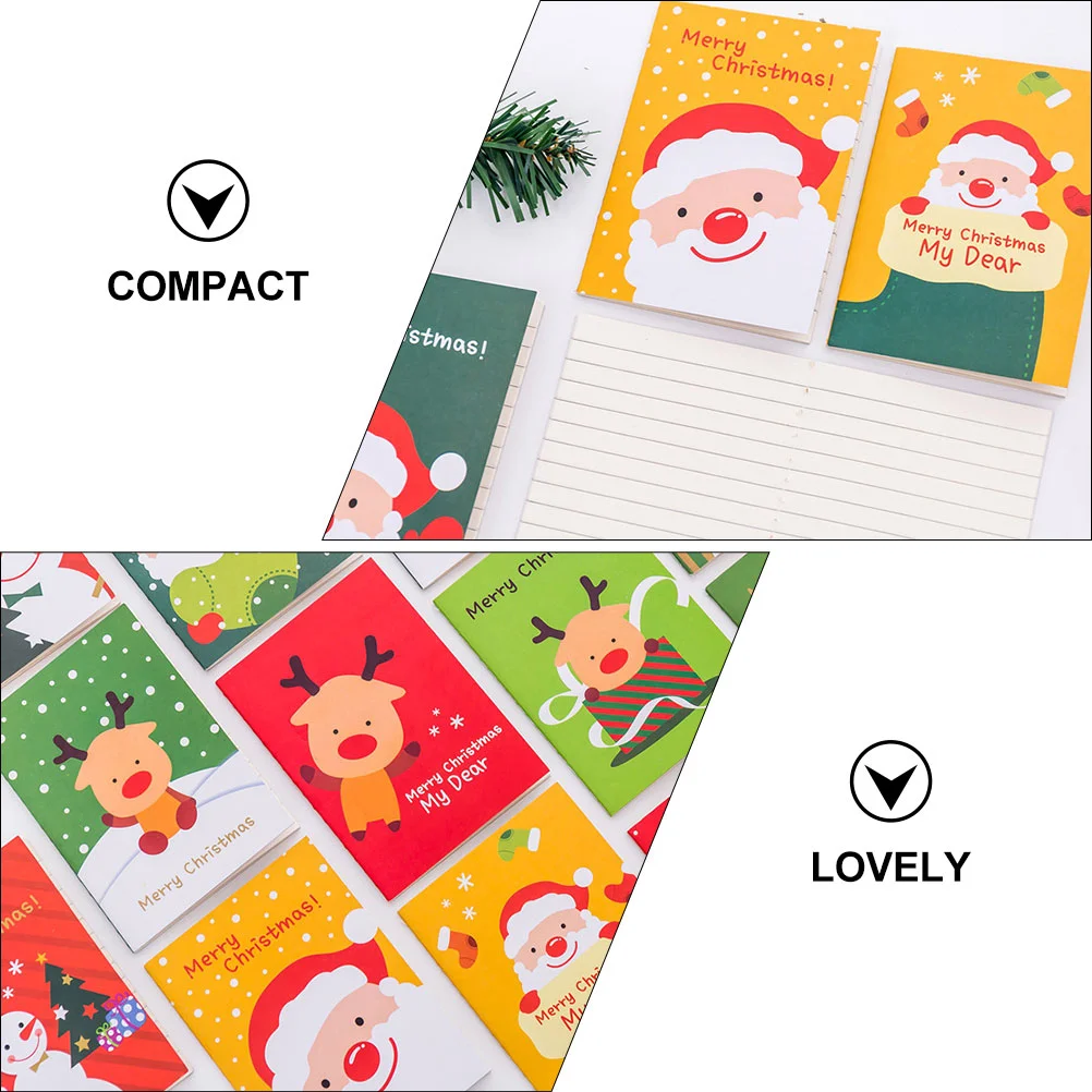 24 Pcs Christmas Party Favors Journal Notepads Pocket Book Mini School Student Cartoon Notebook