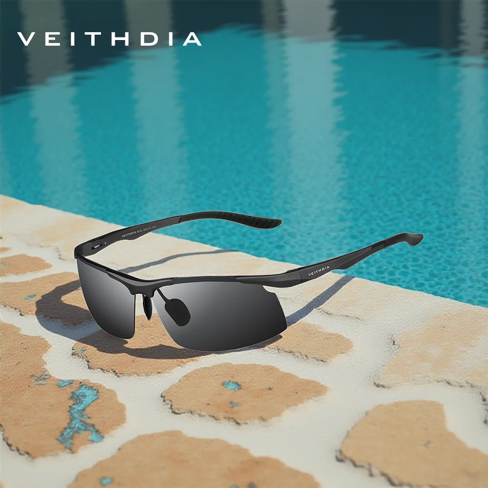 

VEITHDIA Новые солнцезащитные очки с поляризационными линзами UV400, алюминиевая оправа без оправы, очки для вождения на открытом воздухе, очки для мужчин VFA6535