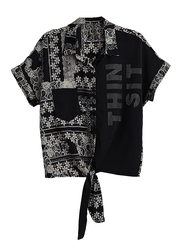 เสื้อยืดแฟชั่นประดับเพชรหรือเสื้อยืดผู้หญิงรุ่นใหม่ปี 2025 สีสันหลากหลาย สไตล์ลำลอง ทรงหลวม