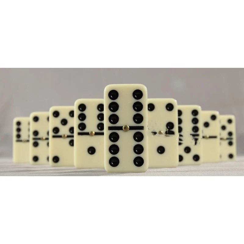 Holzkiste Domino-Set Neun Dominosteine 28er-Set Dominosteine Dominos Spiel Domino Tisch Domino Zug Mexikanischer Zug Domino