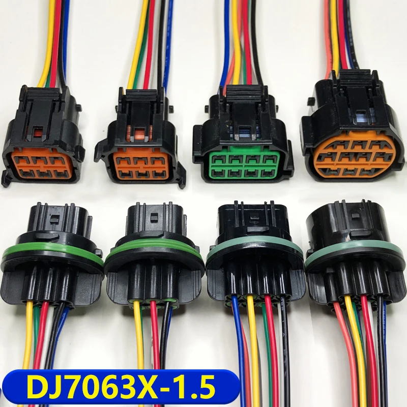 DJ7063X-1.5 sedan headlight plug sealed waterproof connector 6p8p10p male and female socket HP066-06021 line length 15cm