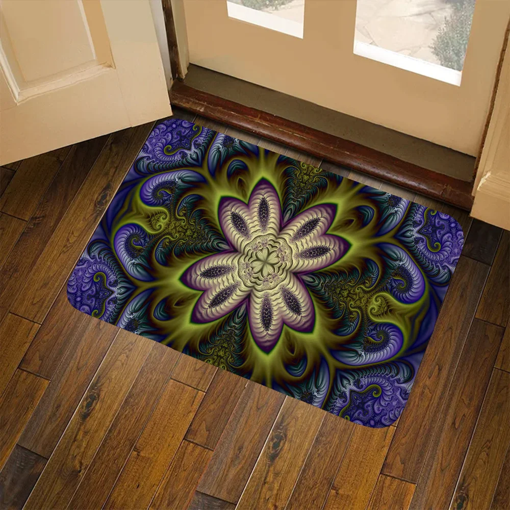 

Mandala Fractal Doormat Rug for Bedroom Mats Floor Mat for Kitchen Carpet Things to the Room Decoration Items Welcome Offers