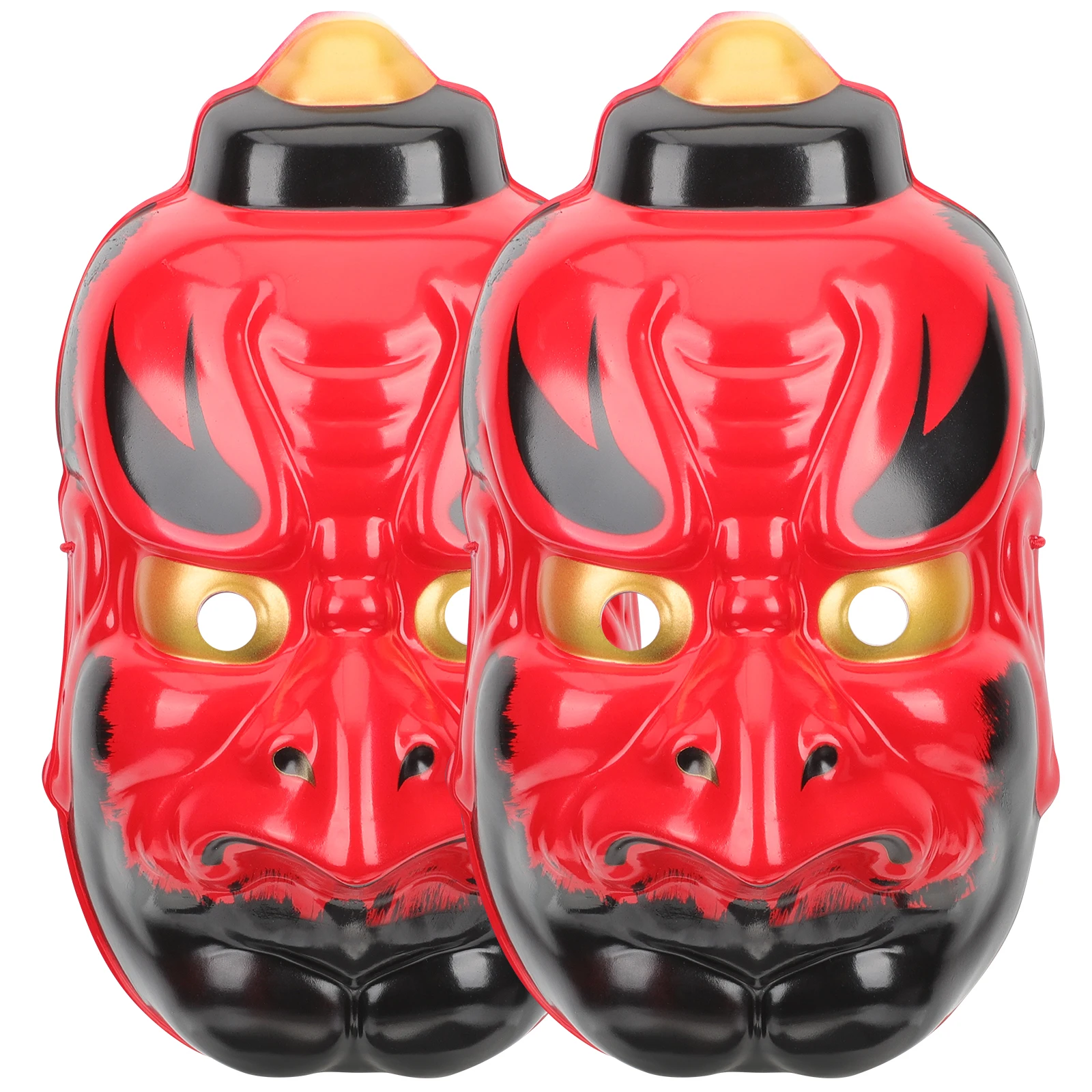 

2Pcs Japanese Masks Plastic Scary Halloween Festival Dancing Party Decorative Masquerade Creative Props Monster Designed Cosplay