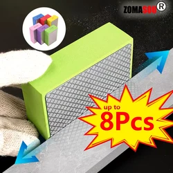Almohadillas de pulido a mano de diamante superior, bloque abrasivo de vidrio para azulejos, piedra, mármol, cerámica, disco de lijado, herramientas de pulido, 1-8 piezas