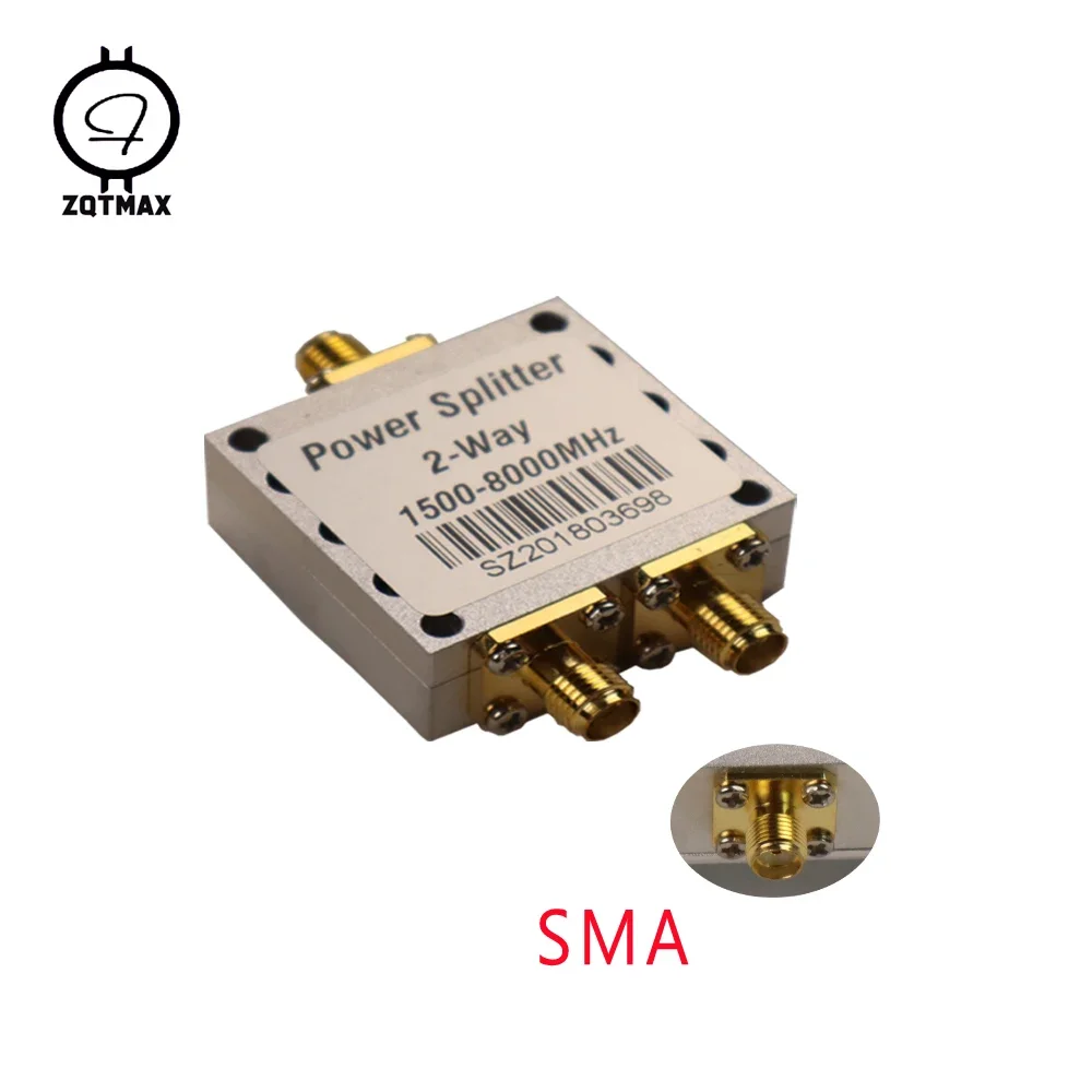 

ZQTMAX 2 Way Signal Booster,Walkie-talkie and router power splitter SMA Female Connector 8G High Frequency 1.5-8Ghz Divider