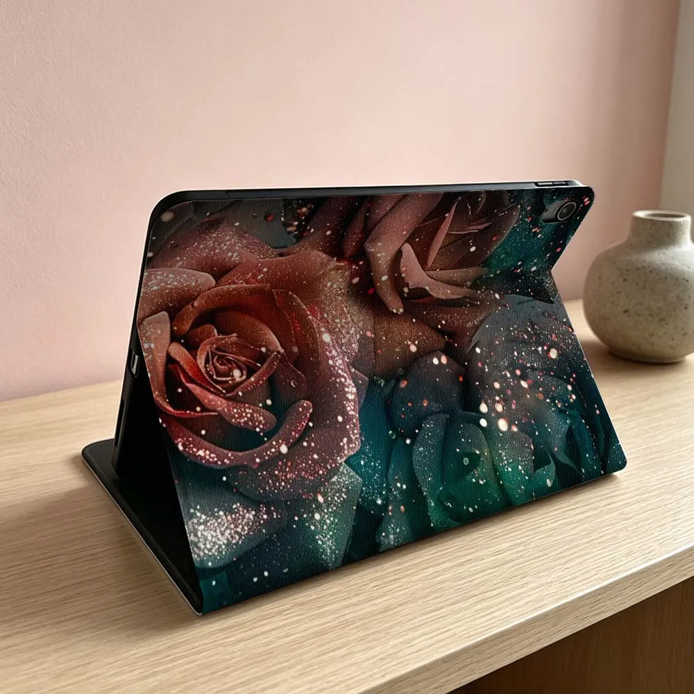 Art Pink Floral Design Soft For iPad Pro Air mini 7 6 5 4 3 2 1 9gen M5 M4 11th 10th A17 Pro A16 Inch Tablet Case