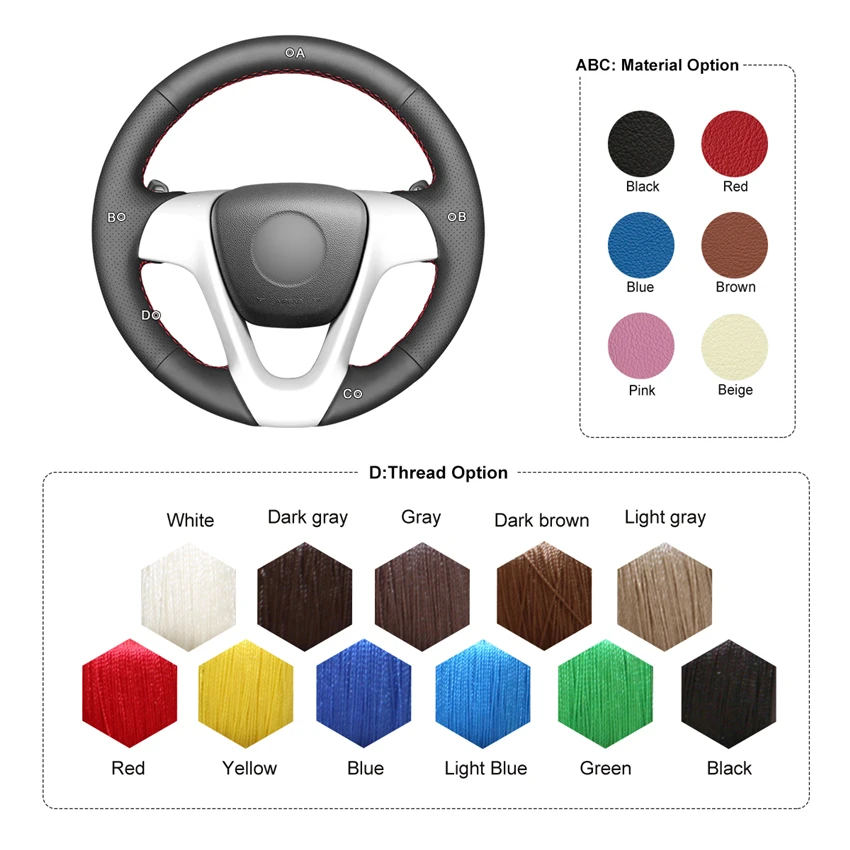 MEWANT for Smart car steering wheel cover genuine accessories for Smart Fortwo 2009-2013  Smart fortwo 451 BRABUS