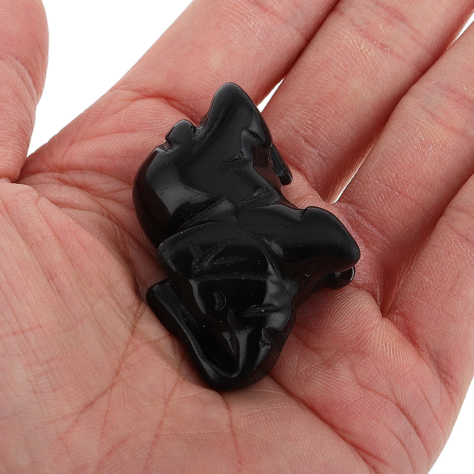 

Obsidian Elephant Tiny Black Stone Sculpture Sleek Handcarved Home Office Decor Feng Shui Guardian Statue Miniature Elephant
