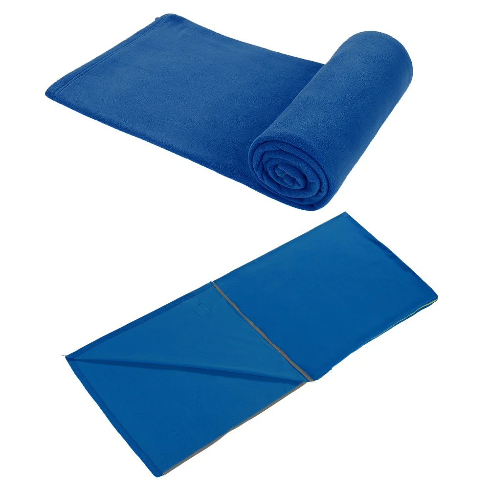 

Sleeping Bag Waterproof Lightweight Fleece Camping Blanket For Hiking Travel Cool Weather Sleeping Bag Guest Use Sky Blue