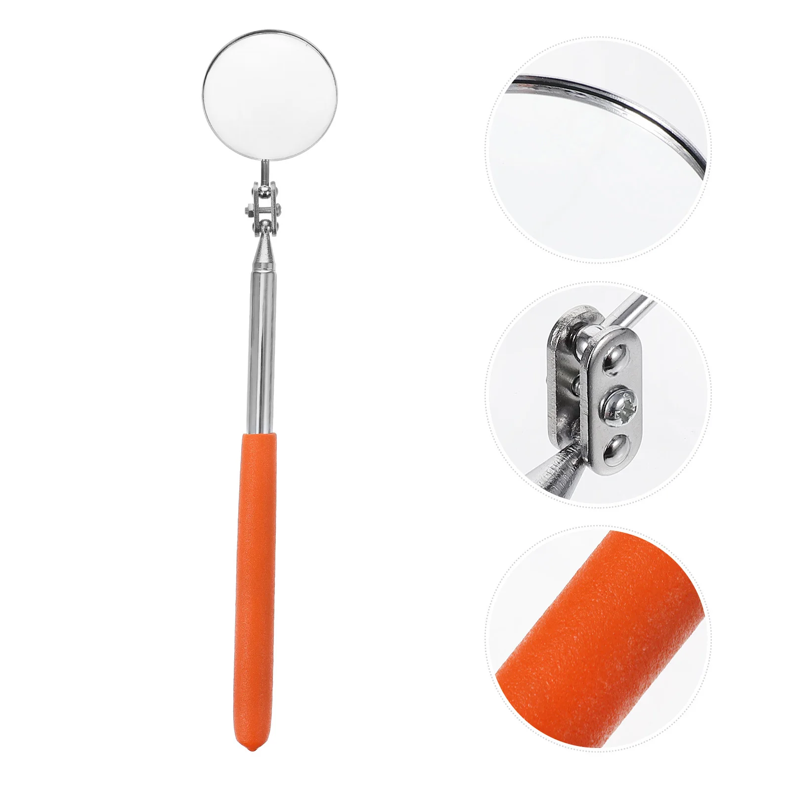 

1Pcs Inspection Mirror Flexible Telescoping Swivel Round Stick for Vehicle Car Auto Inspection Tool Round Mirror