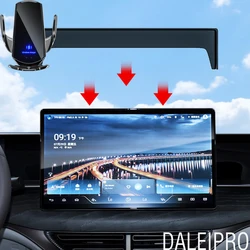 Car Phone Holder For BYD Atto 3 Yuan Plus 2022 / Atto 4 Seal Screen Fixed Navigation Bracket Wireless Charging Stand Accessories