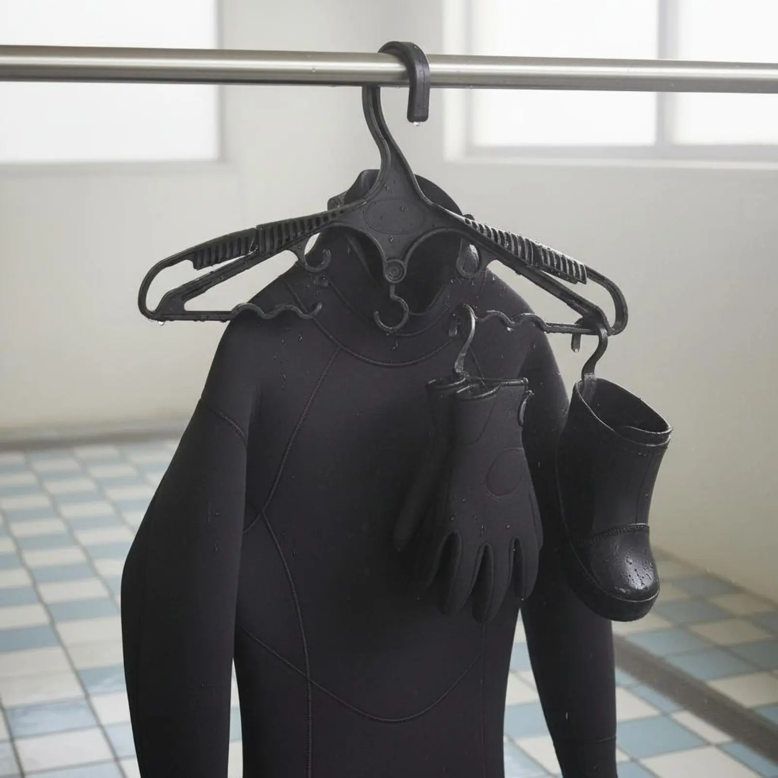 BCD Hanger Space-Saving Wetsuit Hanger Diving Gear Organizer Easy to Dry Sports Storage Multi-Hook Design for Divers, Travel view 3