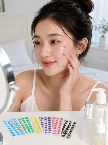 280/1120/1680pcs Seven-Color Star Pimple Patches – Invisible Hydrocolloid Dots for Fun & Gentle Skincare
