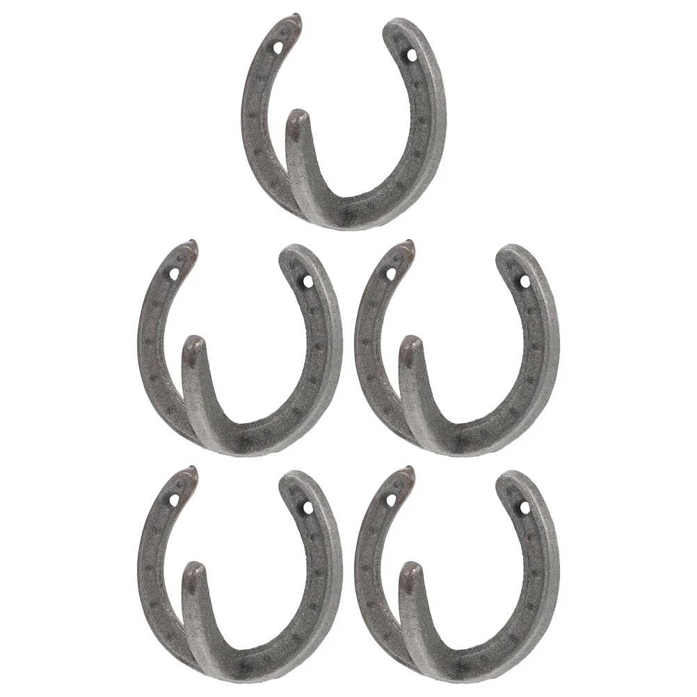 

5 Pcs Hook up Horseshoe Decor Wall Hanging Mounted Clothes Hanger Key Hangers for Hat Wall-mounted Vintage Coat Hooks Rack