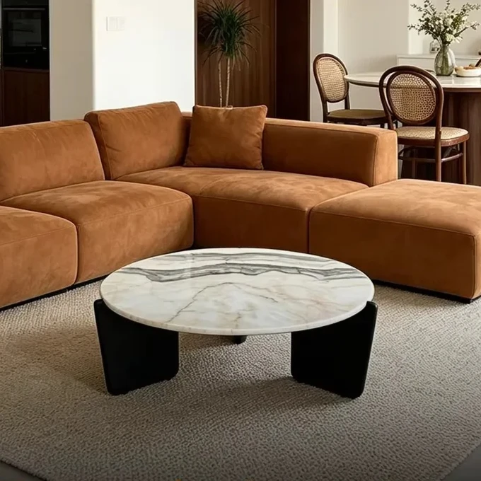 #Luxurious Simple Modern Small Durable Marble Coffee Table Eco-Friendly for Living Room and Office