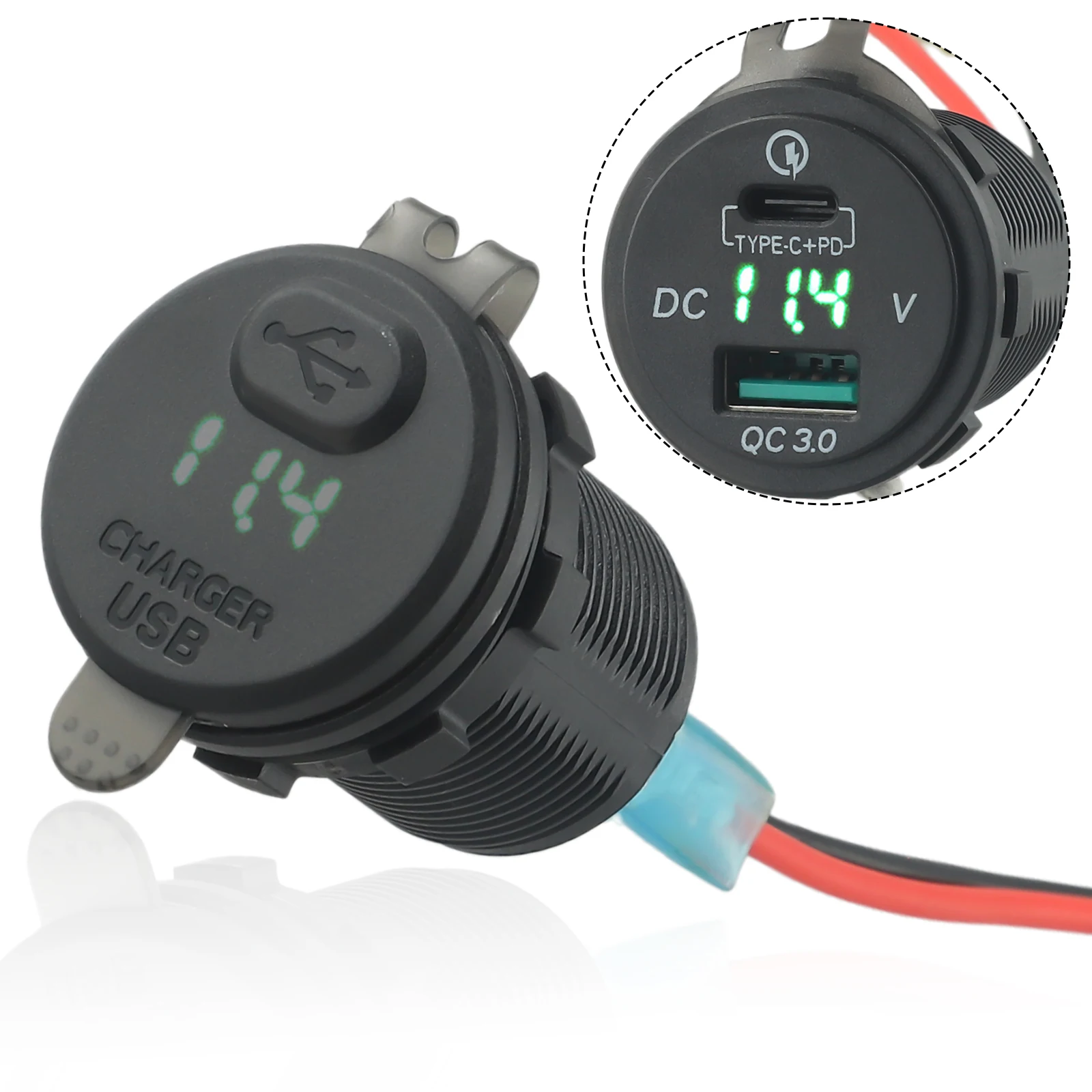 

Motorcycle Charger Type C Single TYPE-C USB For QC3.0 Fast Charger With Relay For Versys 650 1000 X300 For Ninja 650 400